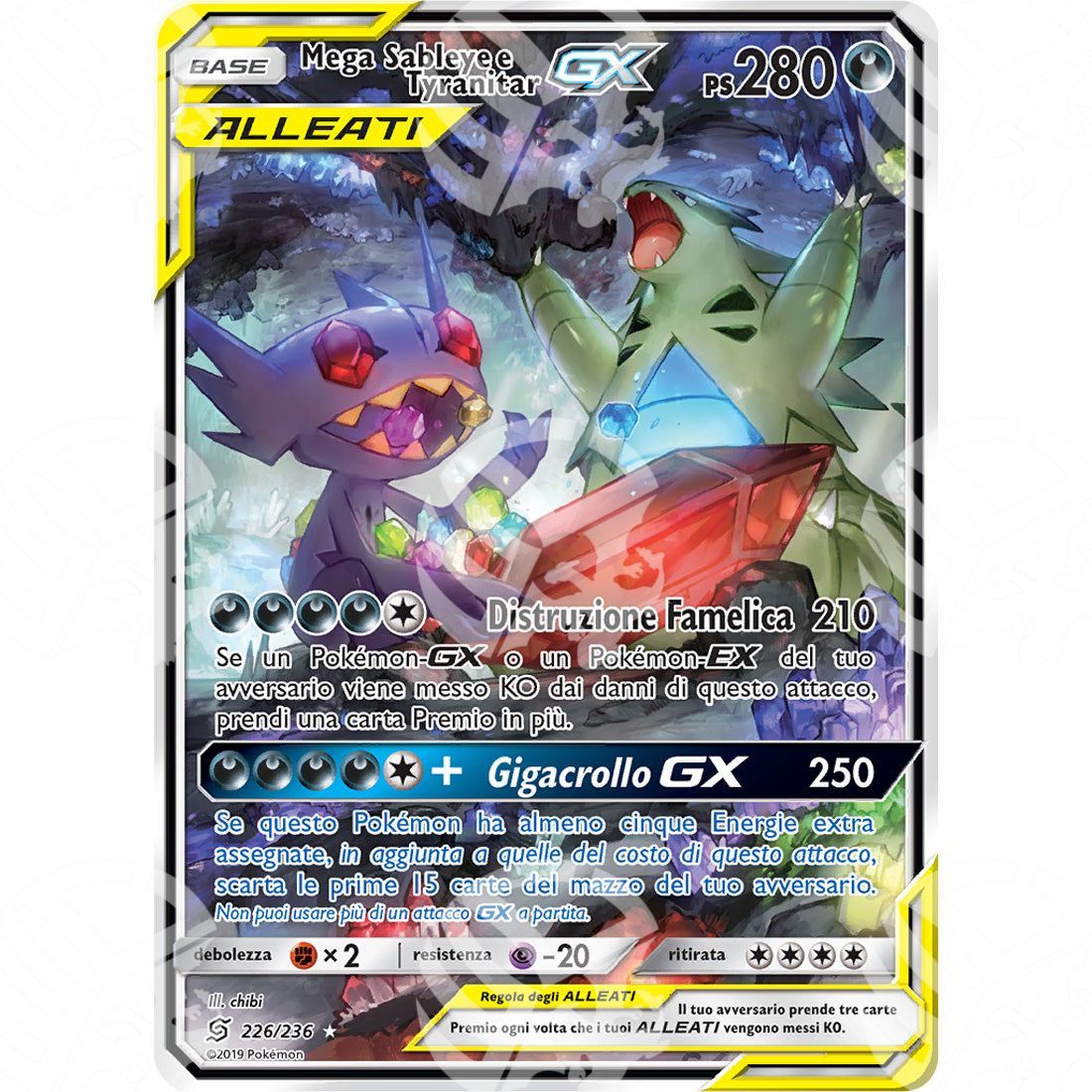 Sintonia Mentale - Mega Sableye & Tyranitar GX - Secret Rare 226/236 - Warcard - Sintonia Mentale - Mega Sableye & Tyranitar GX - Secret Rare 226/236 i prezzi più bassi sul mercato, solo da www.warcardshop.com! Carte singole, box, buste e mazzi.