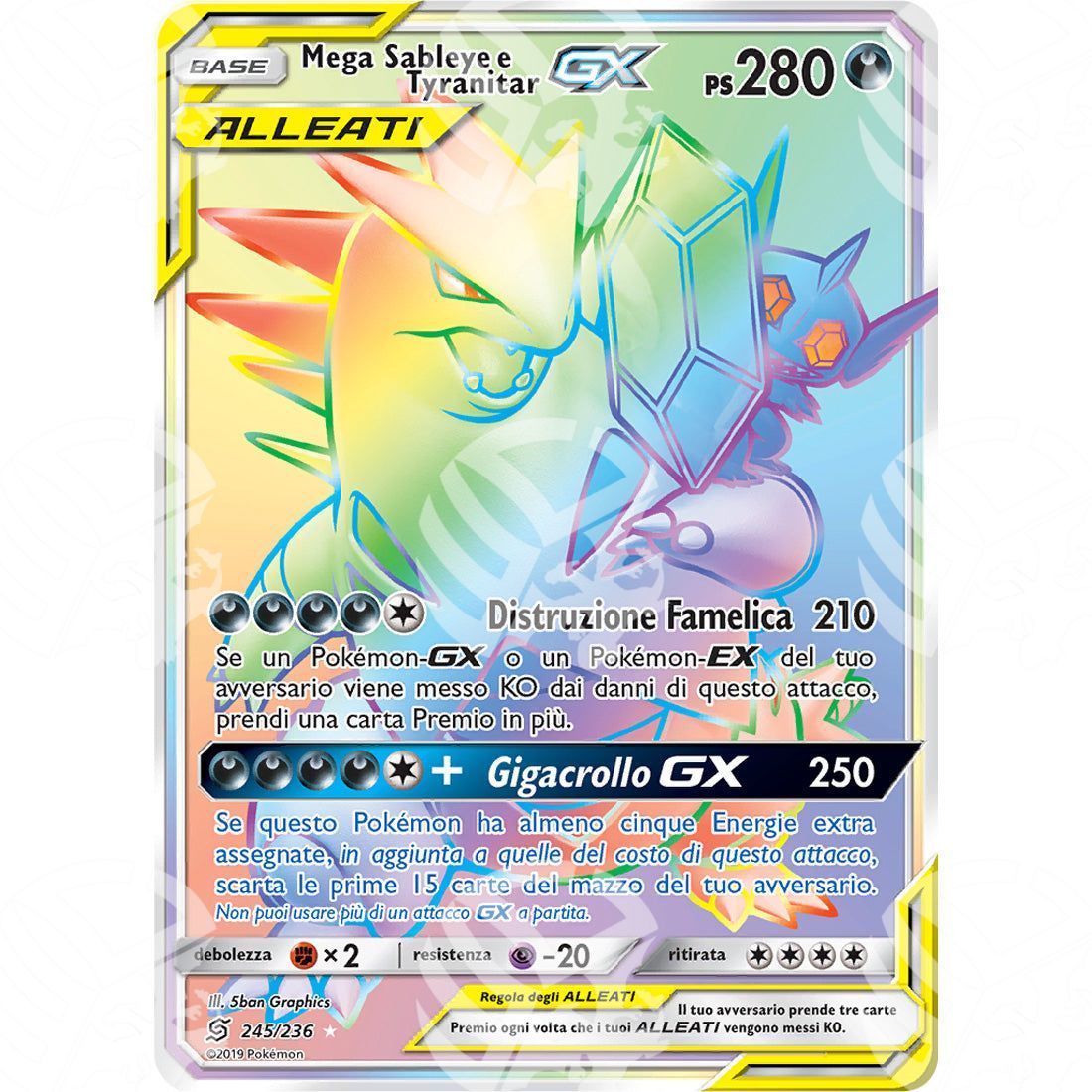 Sintonia Mentale - Mega Sableye & Tyranitar GX - Rainbow 245/236 - Warcard - Sintonia Mentale - Mega Sableye & Tyranitar GX - Rainbow 245/236 i prezzi più bassi sul mercato, solo da www.warcardshop.com! Carte singole, box, buste e mazzi.