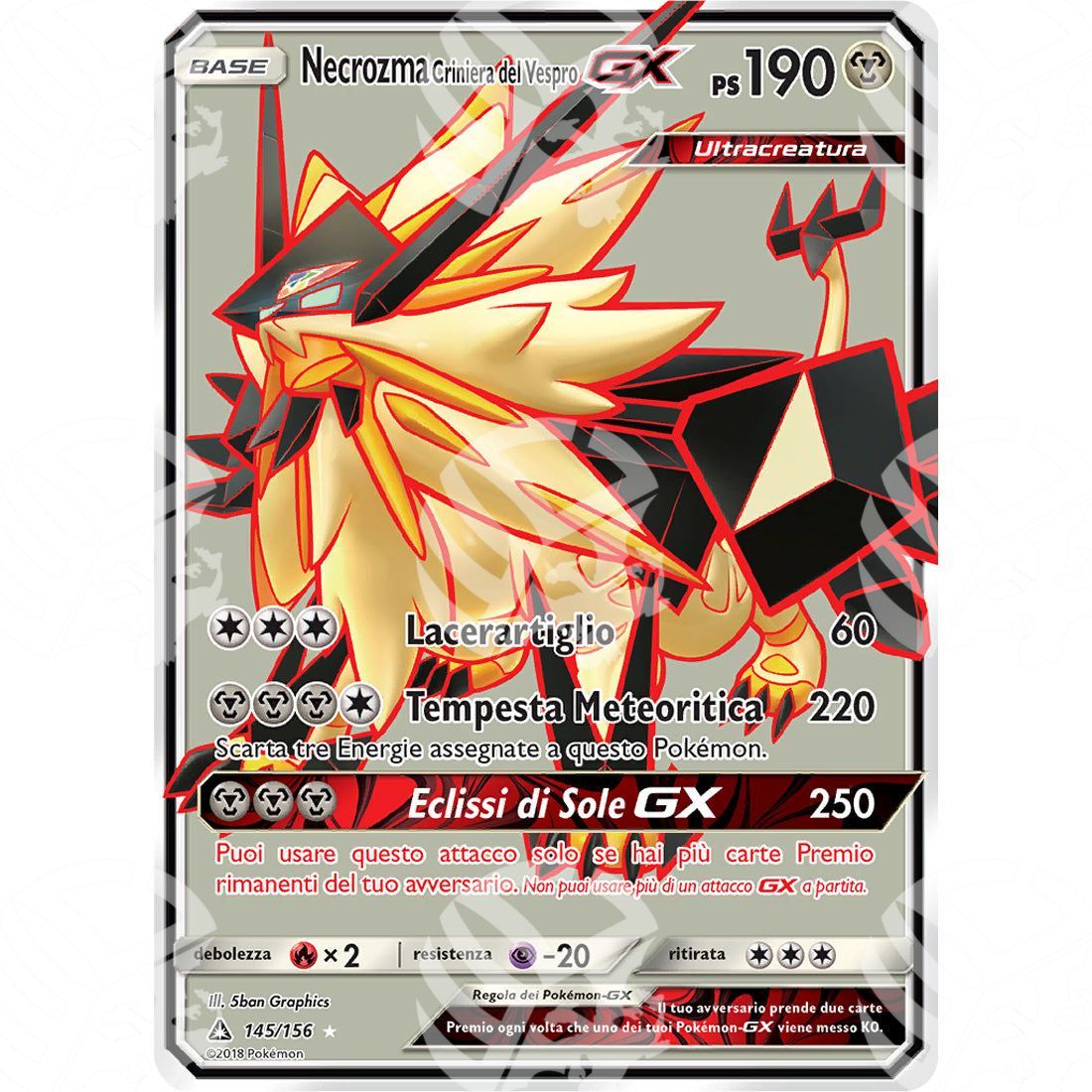Ultraprisma - Dusk Mane Necrozma GX - Ultra Rare 145/156 - Warcard - Ultraprisma - Dusk Mane Necrozma GX - Ultra Rare 145/156 i prezzi più bassi sul mercato, solo da www.warcardshop.com! Carte singole, box, buste e mazzi.