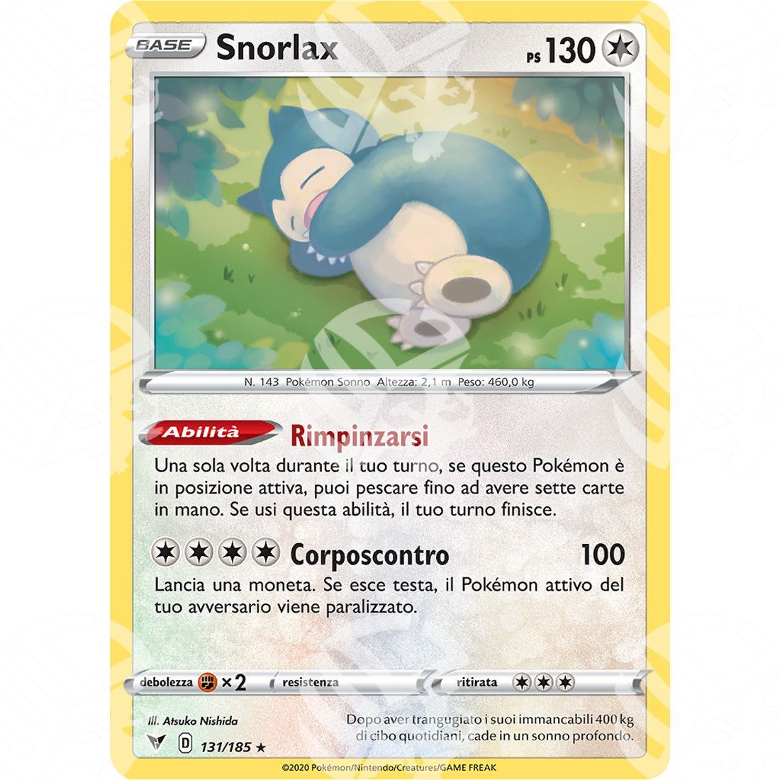 Voltaggio Sfolgorante - Snorlax - 131/185 - Warcard - Voltaggio Sfolgorante - Snorlax - 131/185 i prezzi più bassi sul mercato, solo da www.warcardshop.com! Carte singole, box, buste e mazzi.