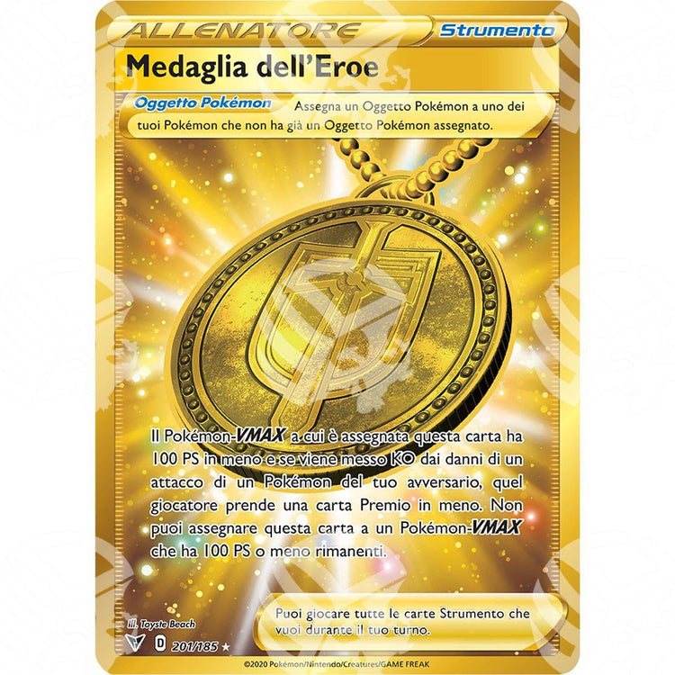 Voltaggio Sfolgorante - Hero's Medal - Secret Rare 201/185 - Warcard - Voltaggio Sfolgorante - Hero's Medal - Secret Rare 201/185 i prezzi più bassi sul mercato, solo da www.warcardshop.com! Carte singole, box, buste e mazzi.