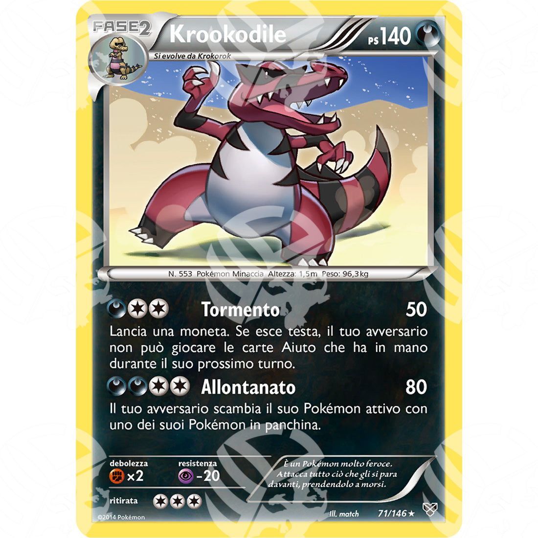 XY - Krookodile - 71/146 - Warcard - XY - Krookodile - 71/146 i prezzi più bassi sul mercato, solo da www.warcardshop.com! Carte singole, box, buste e mazzi.