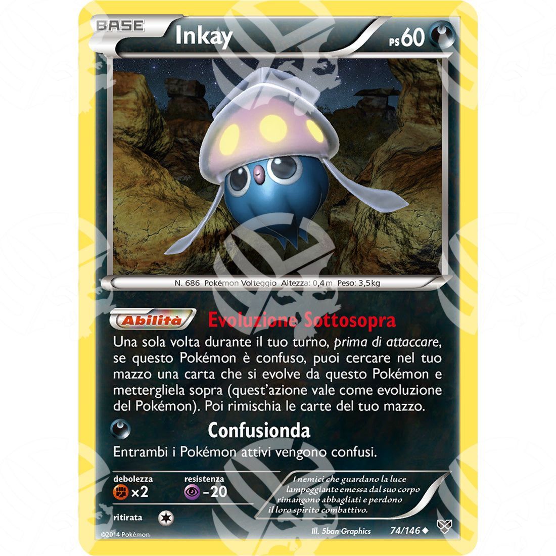 XY - Inkay - 74/146 - Warcard - XY - Inkay - 74/146 i prezzi più bassi sul mercato, solo da www.warcardshop.com! Carte singole, box, buste e mazzi.