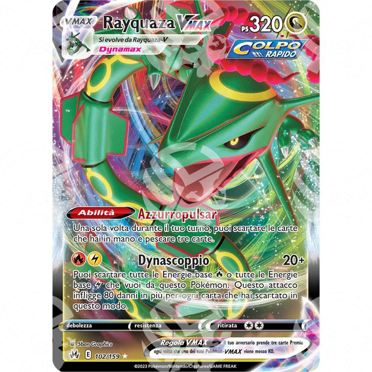 Zenit Regale - Rayquaza VMAX - Ultra Rare 102/159 - Warcard - Zenit Regale - Rayquaza VMAX - Ultra Rare 102/159 i prezzi più bassi sul mercato, solo da www.warcardshop.com! Carte singole, box, buste e mazzi.