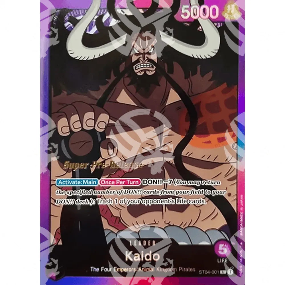 Starter Deck: Animal Kingdom Pirates - Kaido - Super Pre-Release Stamp-ST04-001p -330