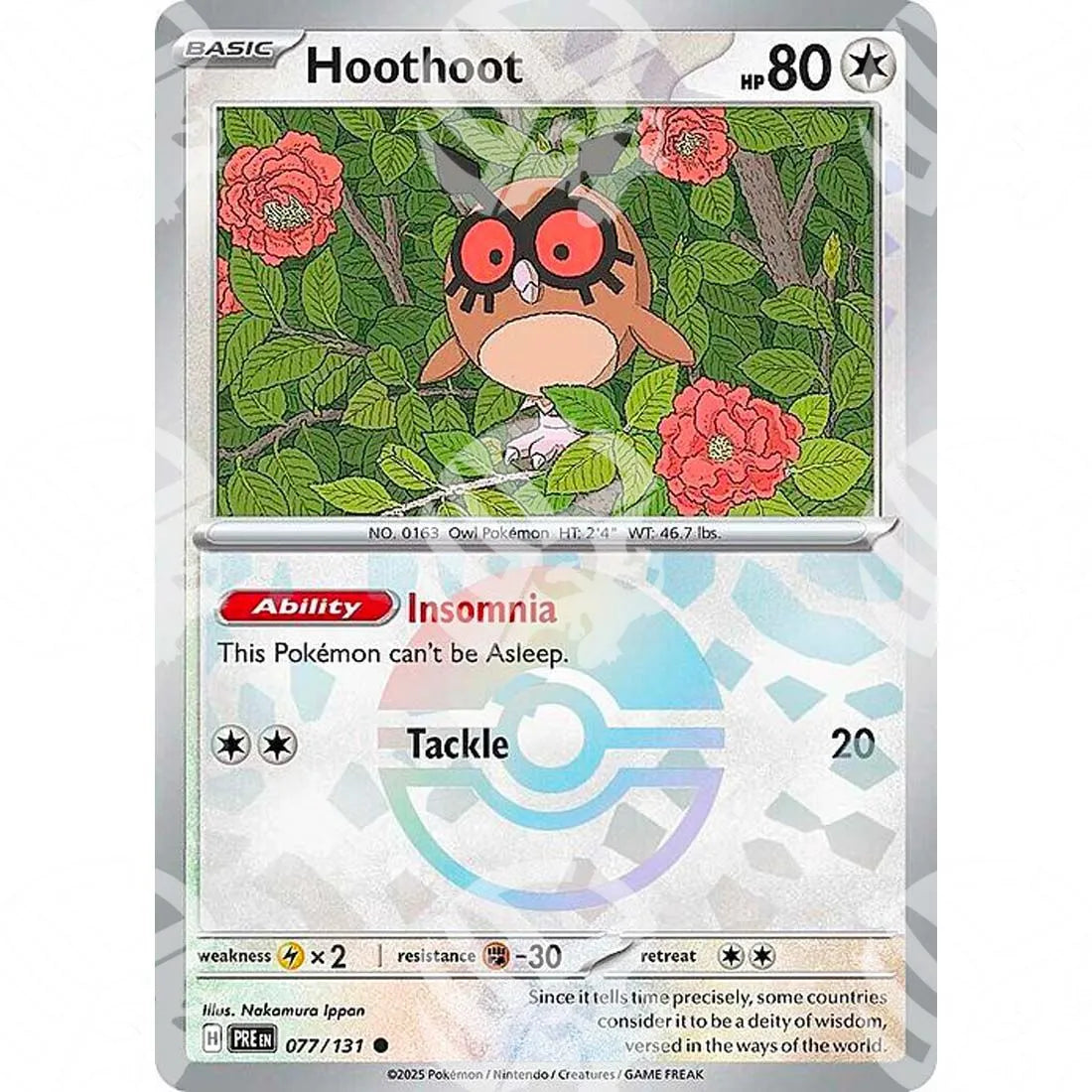 Evoluzioni Prismatiche - Hoothoot - Poké Ball Reverse Holo | 077/131