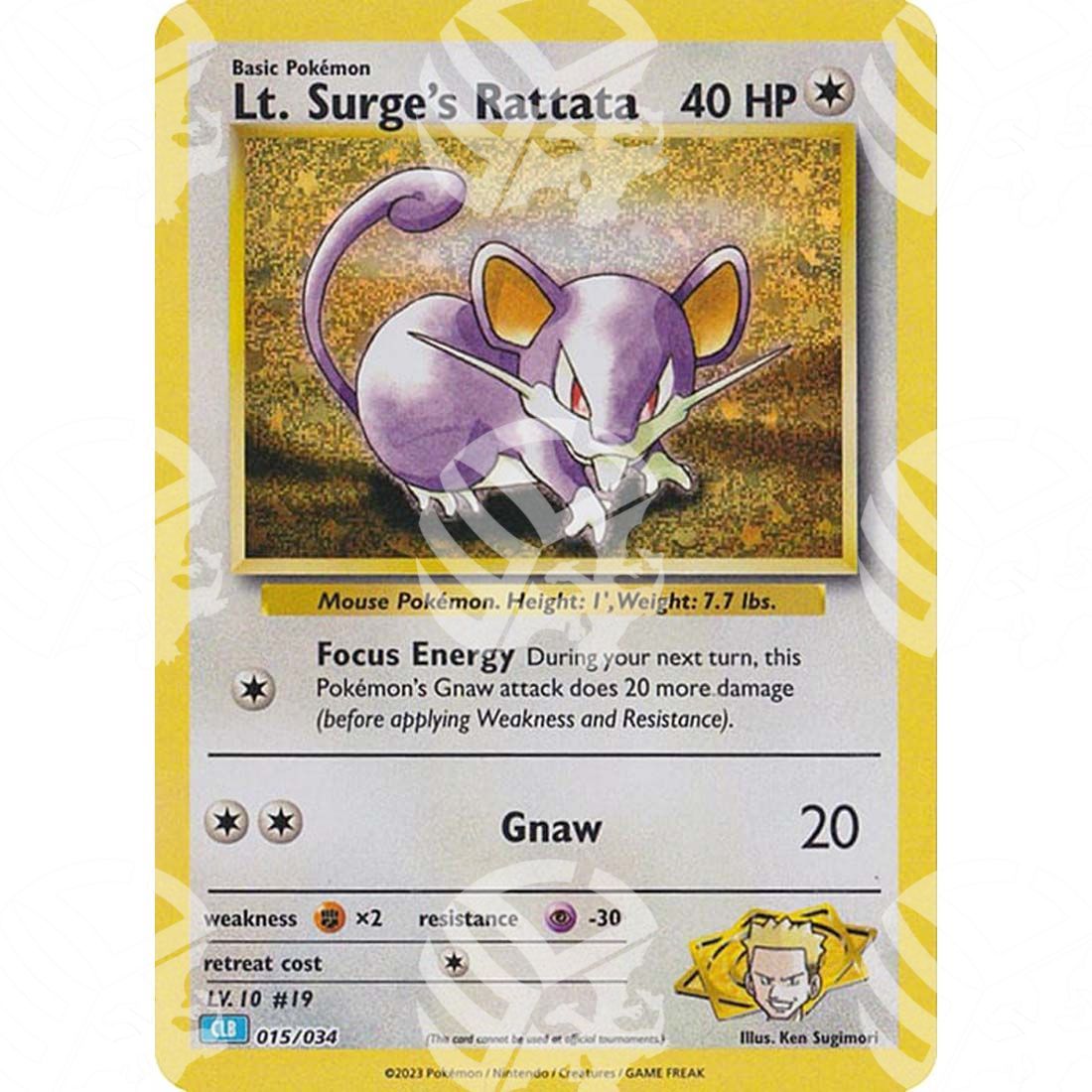 Classic: Blastoise & Suicune - Lt. Surge's Rattata - 015/034 - Warcard