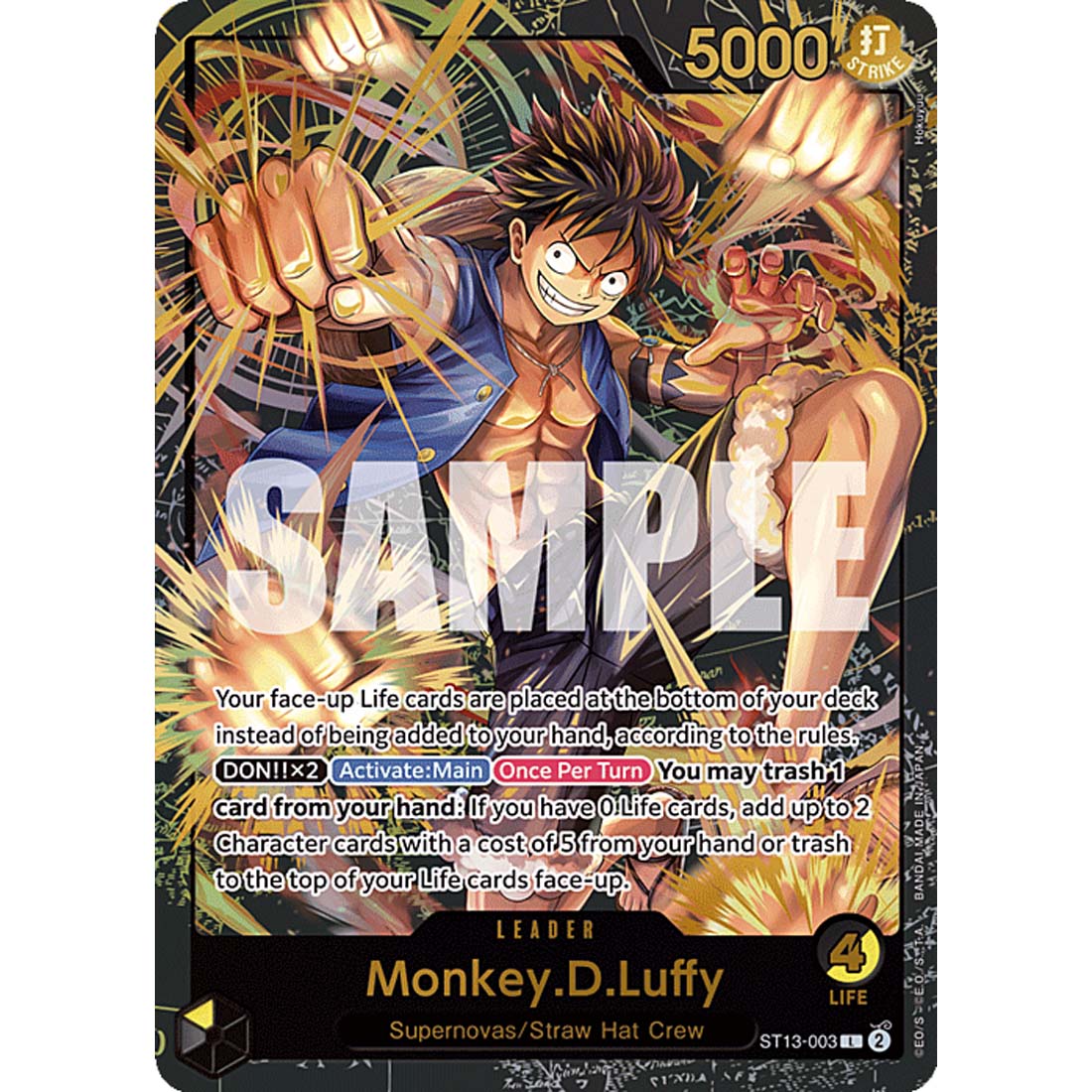 Promo One Piece - Monkey.D.Luffy - Gold Text- -858