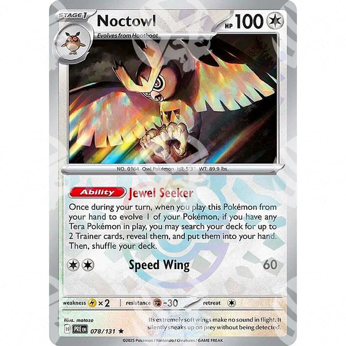 Evoluzioni Prismatiche - Noctowl - Master Ball Reverse Holo | 078/131
