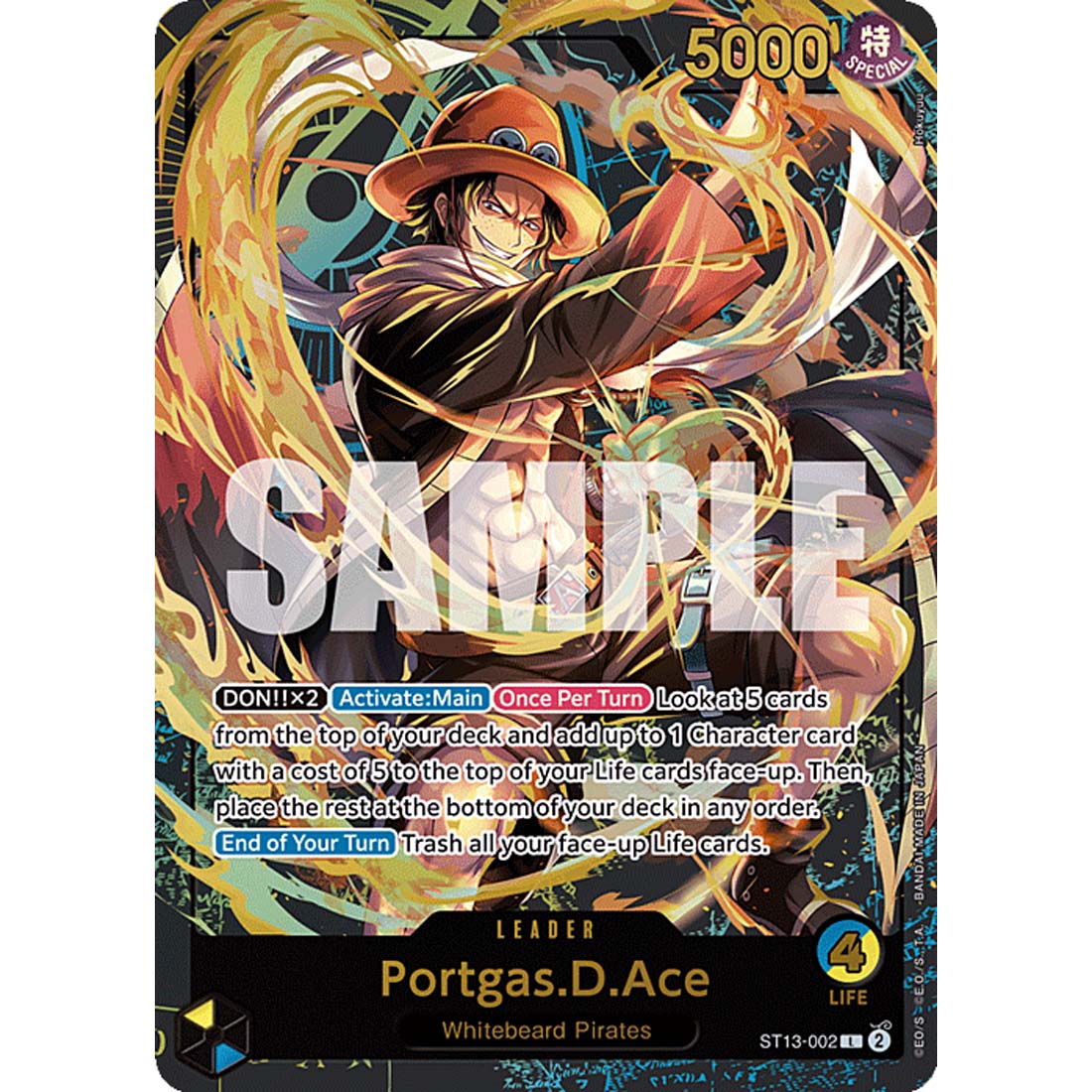 Promo One Piece - Portgas.D.Ace - Gold Text- -857