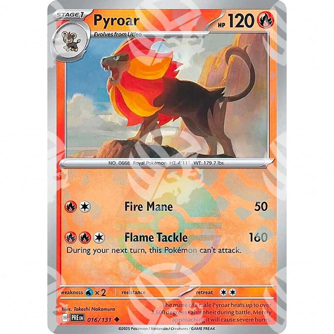 Evoluzioni Prismatiche - Pyroar - Poké Ball Reverse Holo | 016/131