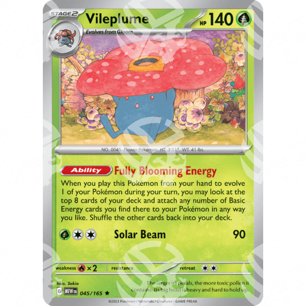 151 - Vileplume - Holo Rare | 045/165 - Warcard