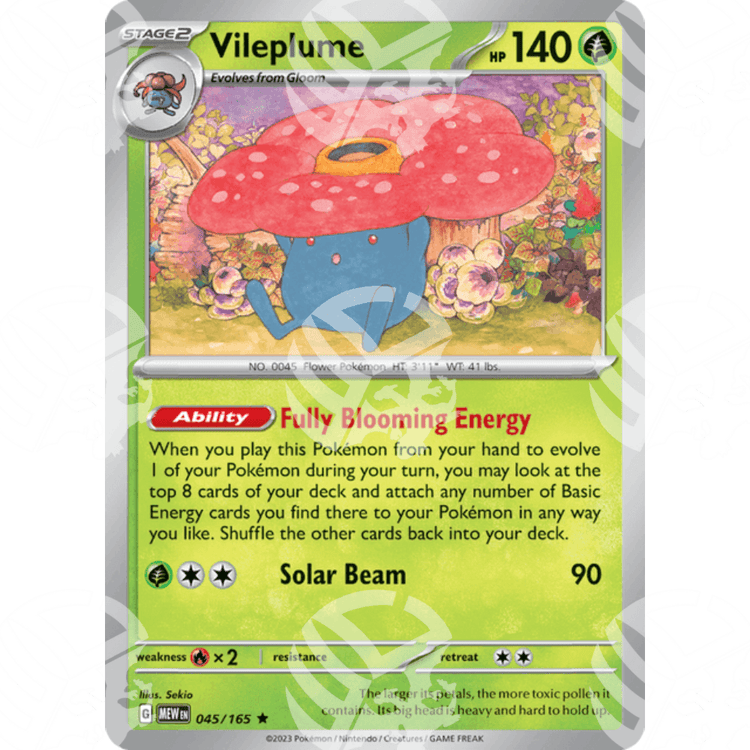151 - Vileplume - Holo Rare | 045/165 - Warcard